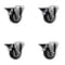 Service Caster 3.5'' Thermo Rubber Wheel Swivel Bolt Hole Caster Set with Posi Lock Brakes, 4PK SCC-BH20S3514-TPRB-PLB-4 - alternate 1